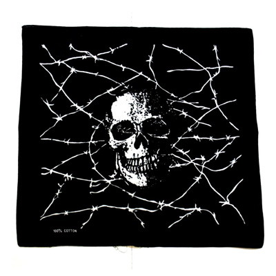Zac's Alter Ego - Skull and barbed wire Bandana - Black